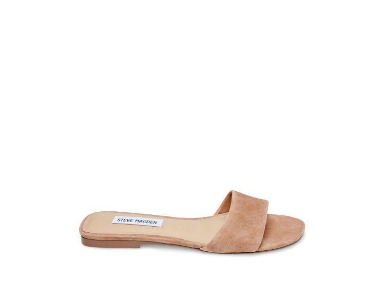 STEVE MADDEN BEV TAN SLIDE Women s Fashion Footwear Flipflops and Slides on Carousell