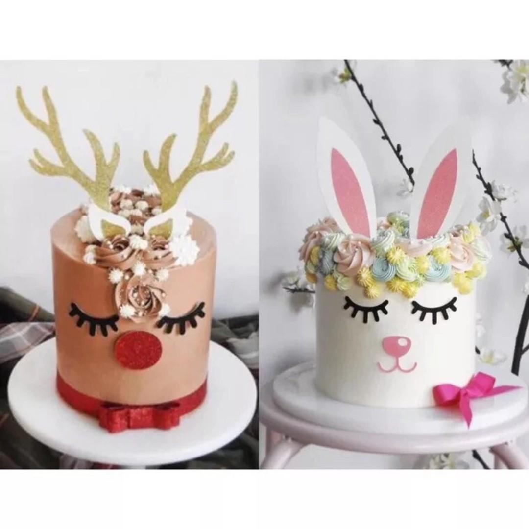 Unicorn Horn Bunny Ears Cake Topper For Cake Decorating Design