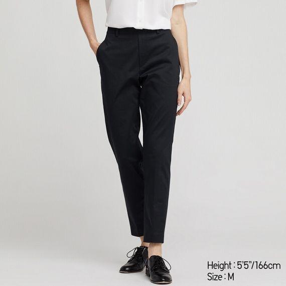 black satin ankle pants
