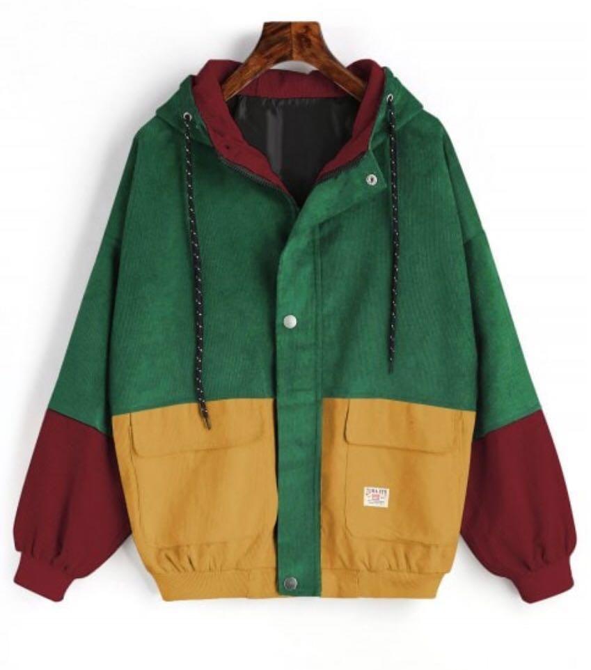 Corduroy color deals block jacket
