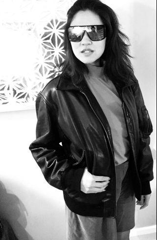 Leather bomber jacket 😎