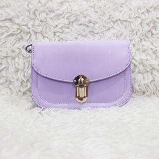 Faux Leather Women Sling Bag in Purple