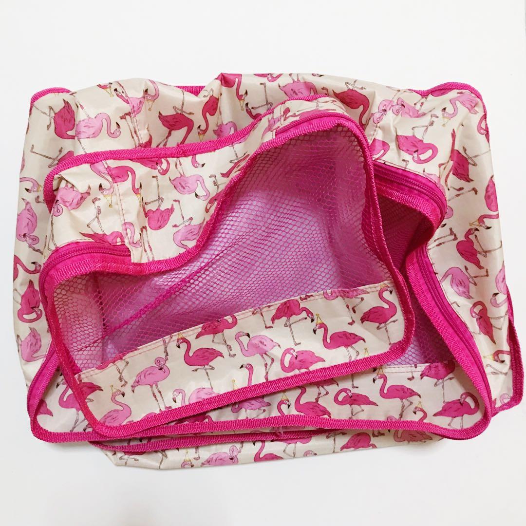 pink flamingo packing cubes