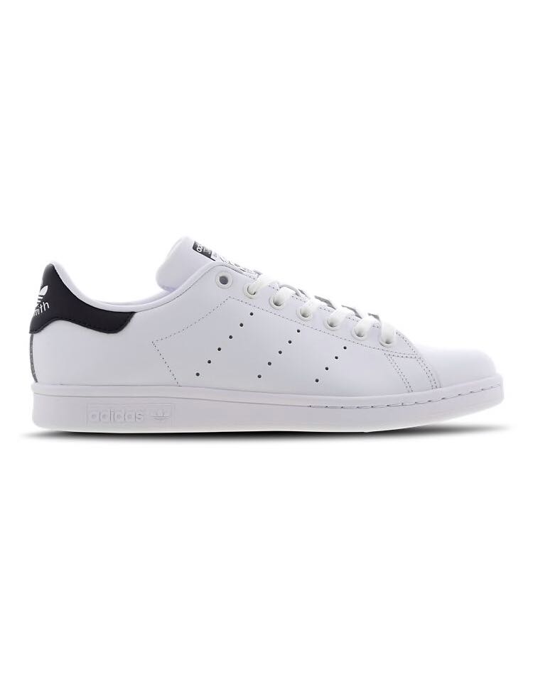 stan smith white with black logo