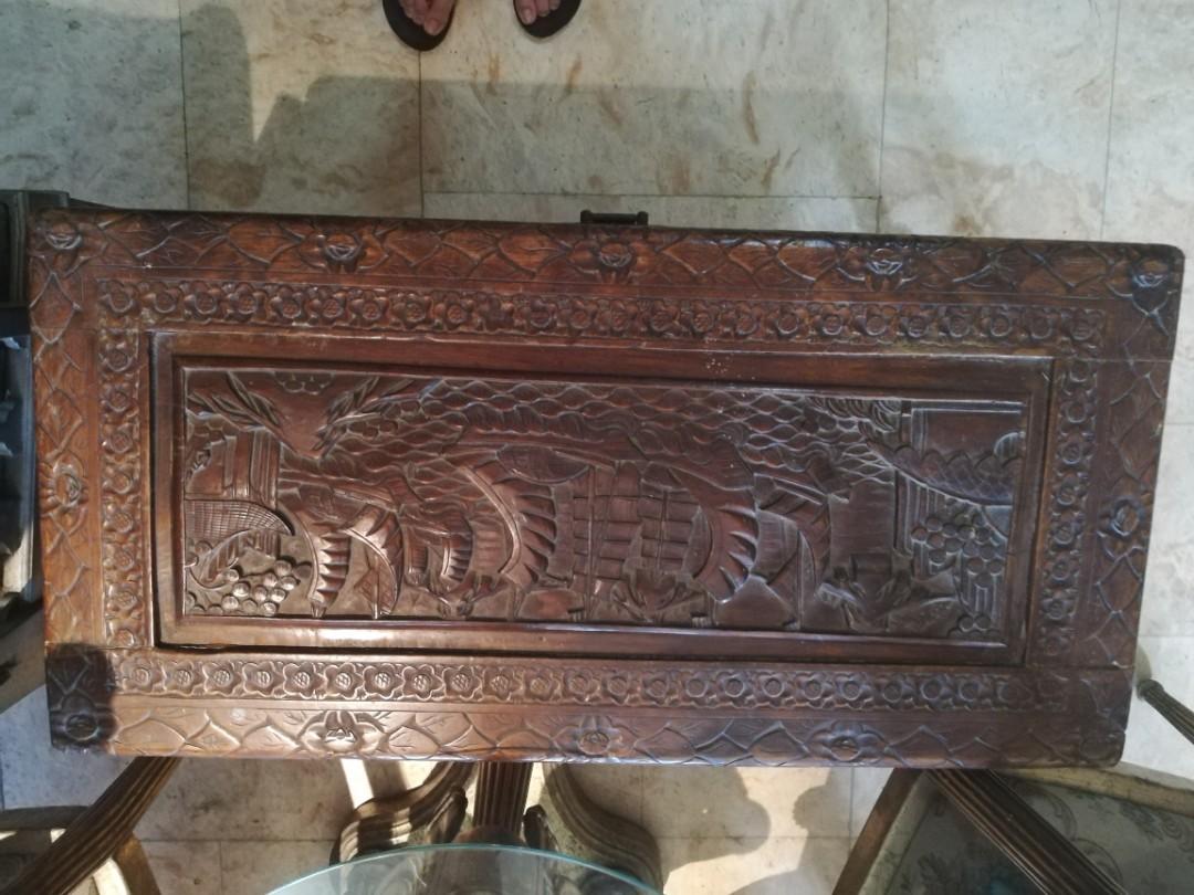 Antique Wood Treasure Chest Bench, Babies & Kids, Baby Nursery & Kids ...