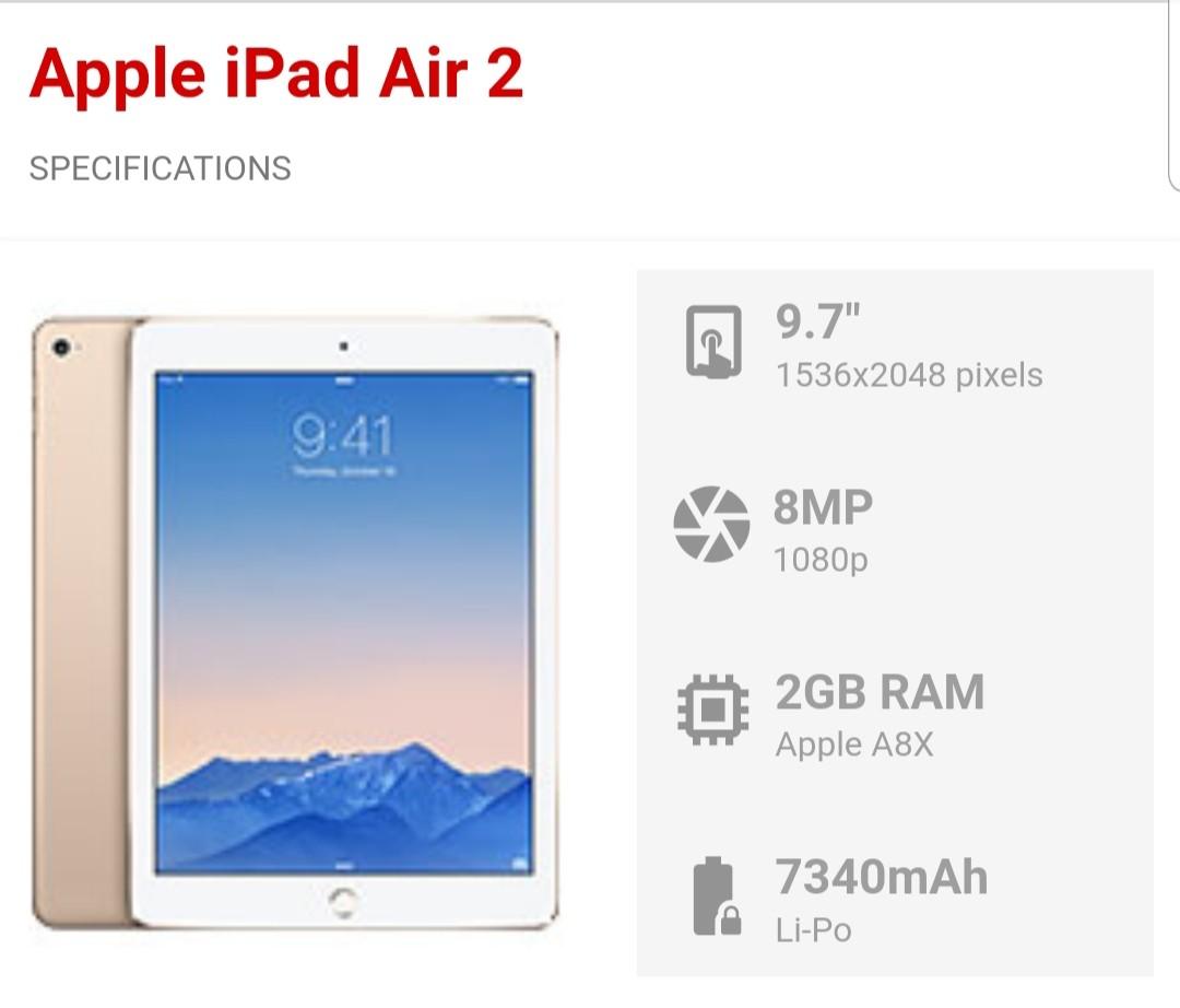 Apple Ipad Air 2 In Gold Colour Mobile Phones Tablets Tablets On Carousell