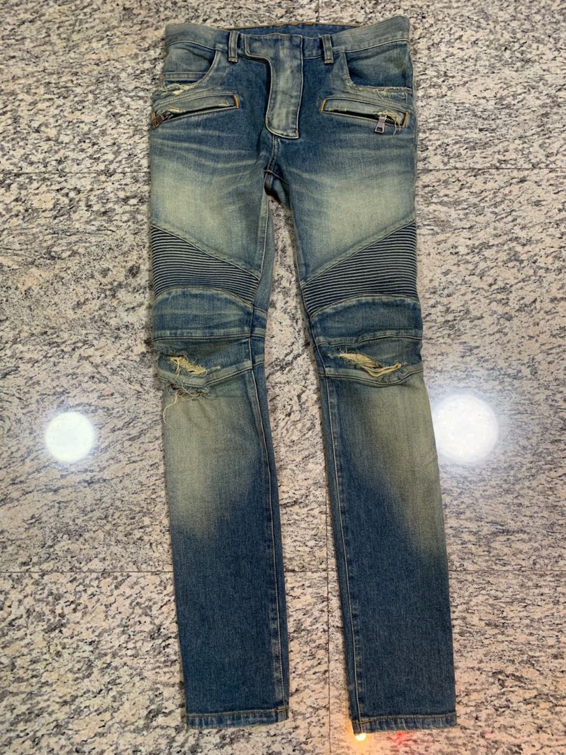 Balmain biker jeans size 27 Women s Fashion Bottoms Jeans