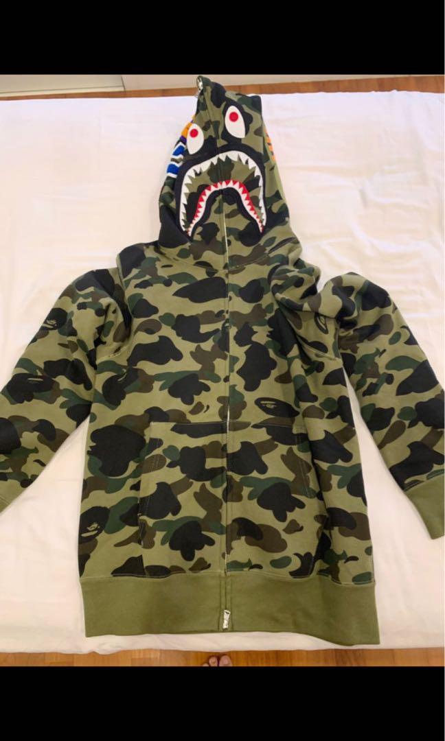 Bape 1st Camo Shark Hoodie Men S Fashion Clothes Outerwear On Carousell One of my first big bape pieces ( i also have a bag and some other. carousell
