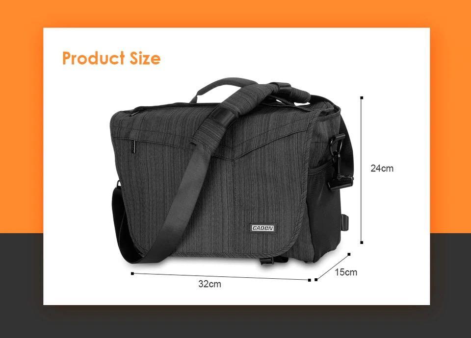 Caden K11 S Nylon Camera Messenger Bag With Removable Insert For SLR DSLR Lenses Laptop Drone DJI Mavic