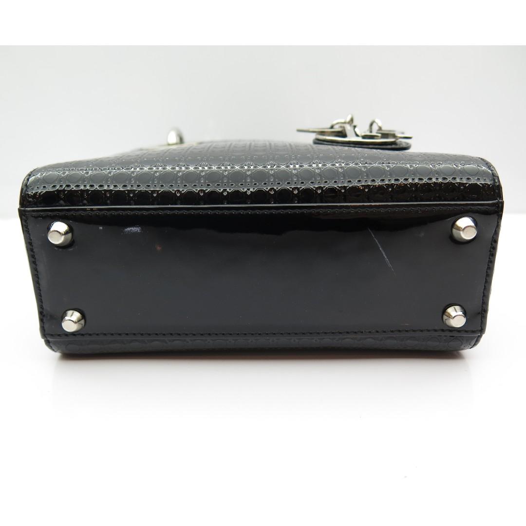 Christian Dior Lady Dior Mini Black Patent Bag Luxury Bags Wallets Handbags On Carousell