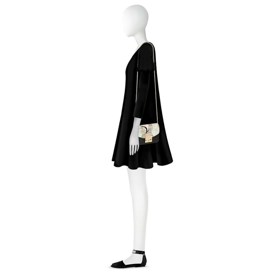 Furla Metropolis Detachable Flap Black Bag 2 Flap