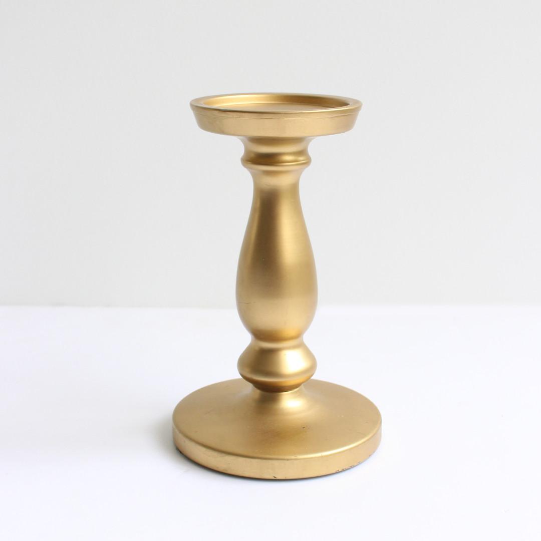 Gold Metal Candle Holder (Rent), Home & Furniture, Home Décor on Carousell