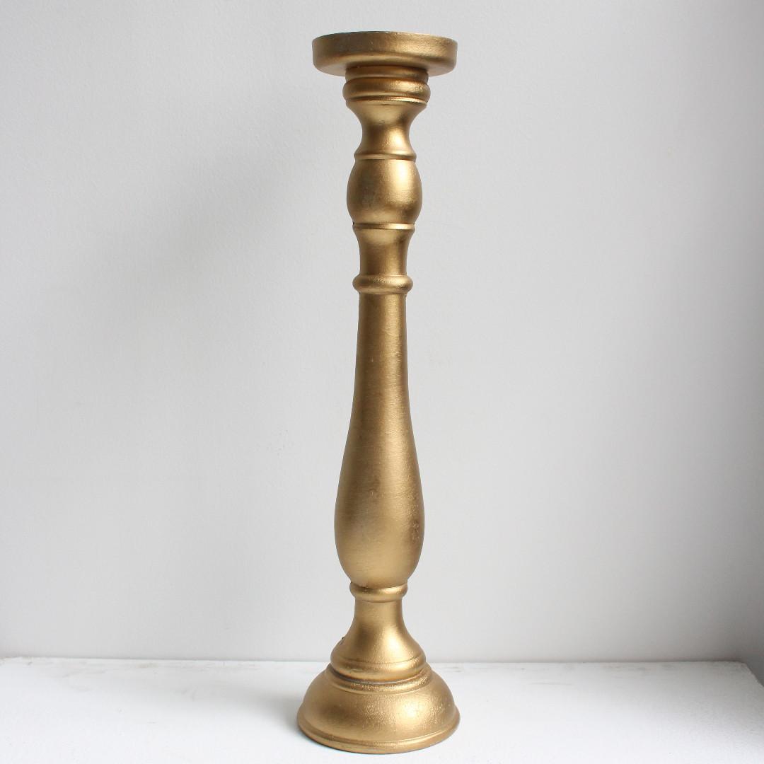 Gold Tall Candle Holder Wedding Decor Rent Home Furniture Home Decor On Carousell