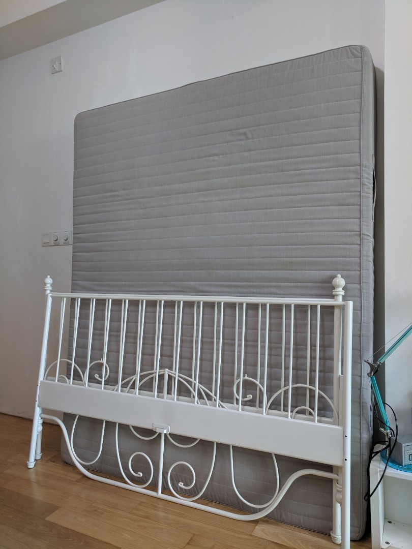 Ikea Double Bed Mattress, Frame, Slats, Furniture & Home Living