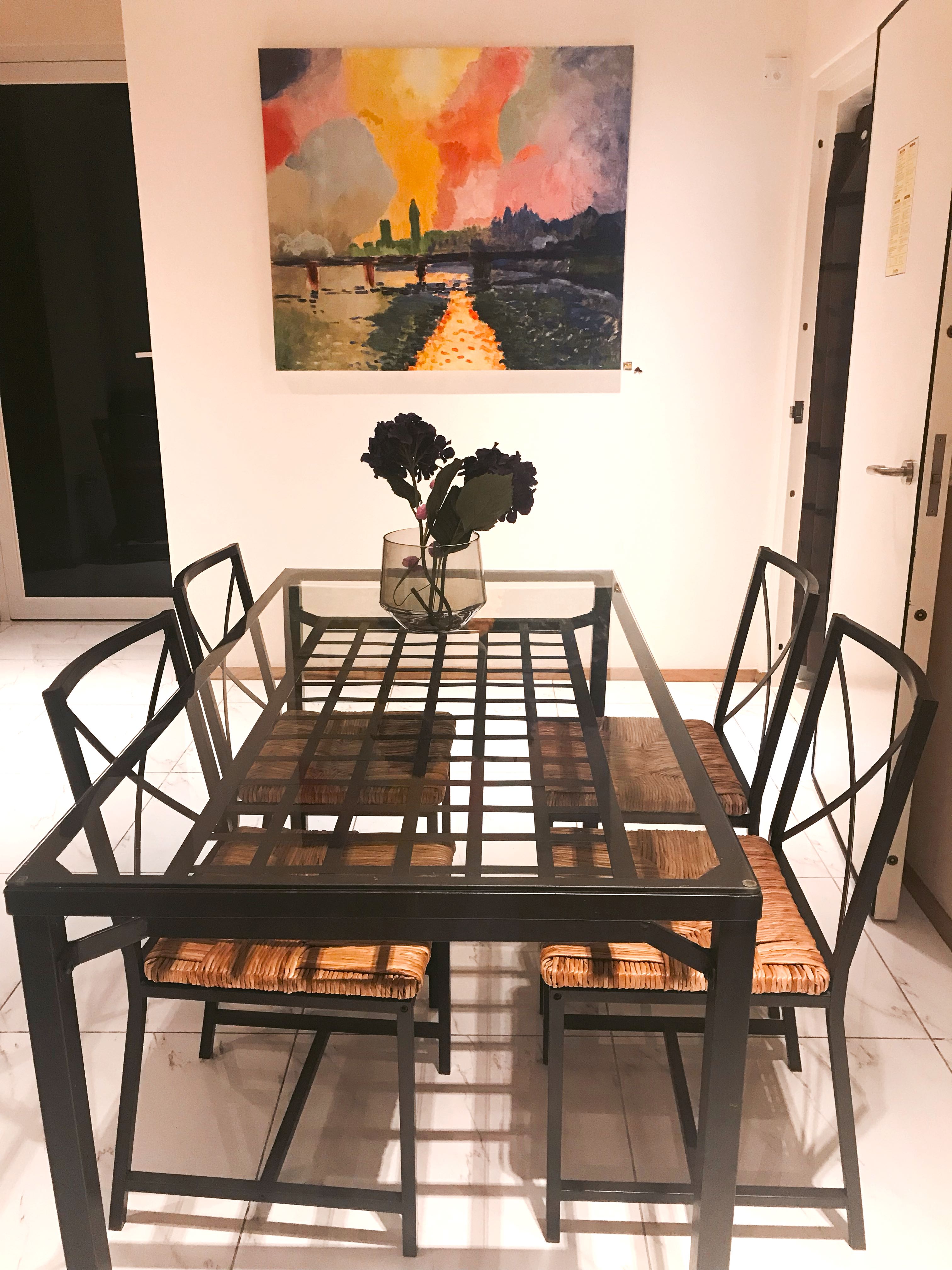 Ikea glass table shop set