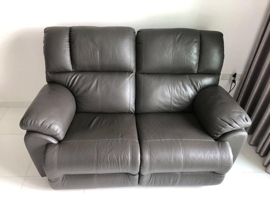 Leather Electric Recliner Sofa, Furniture, Sofas on Carousell