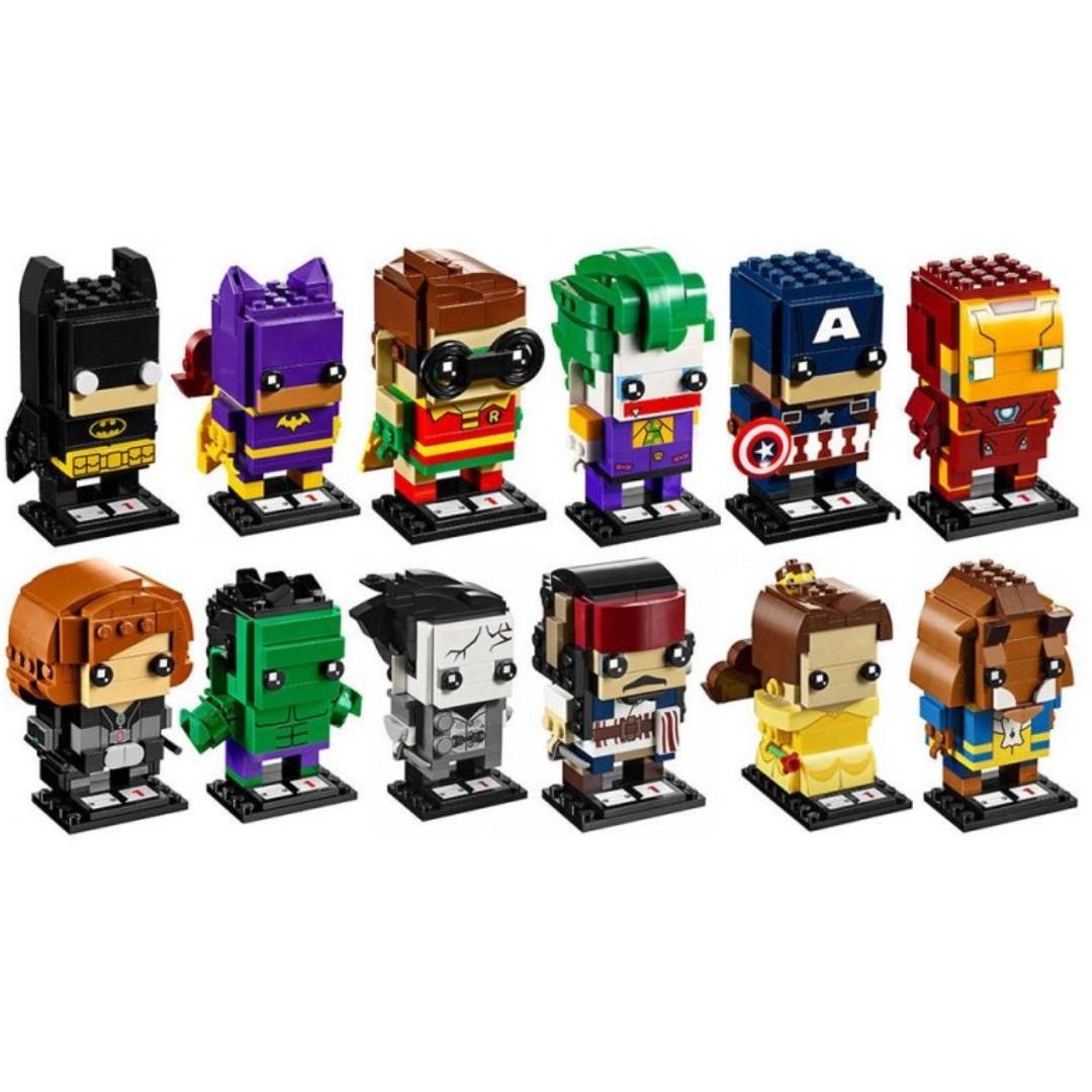 Lego Brickheadz Series 1 Full Set with Display Stand Limited Edition Brand New Lego Batman Movie Marvel Pirates of the Caribbean Beauty and the