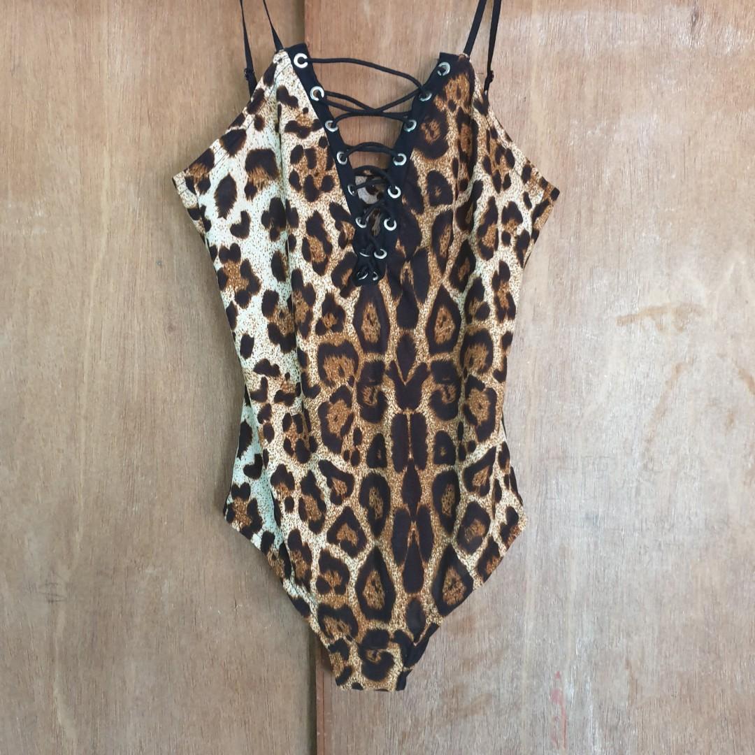 LEOPARD PRINT BODY SUIT, Women's Fashion, Tops, Sleeveless on Carousell