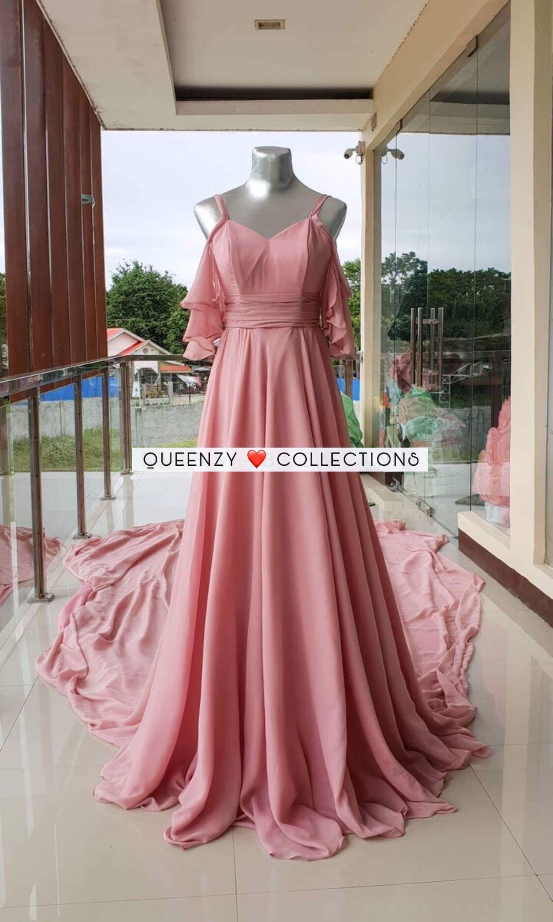 Long trail Gown for prenup for rent Women s Fashion Dresses Sets Evening dresses gowns on Carousell