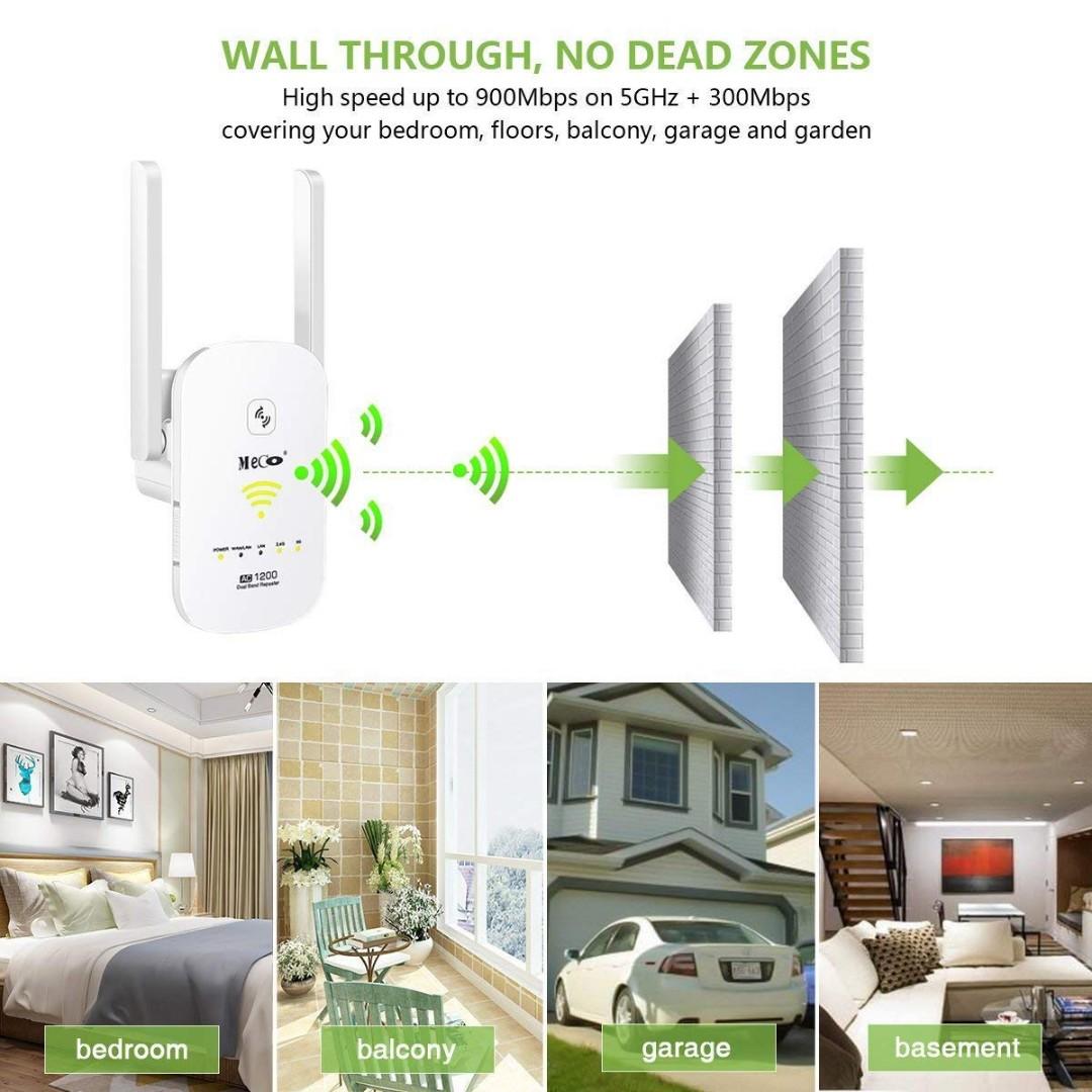 MECO AC1200 WiFi Repeater, Computers & Tech, Parts & Accessories ...