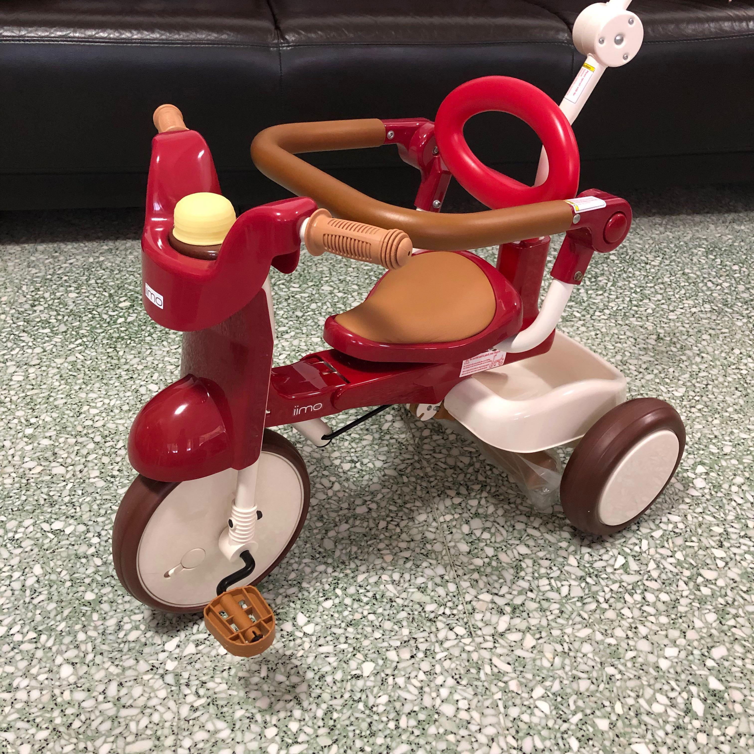 [No 1 in Japan] iimo 3in1 Foldable Tricycle Eternity Red, Babies