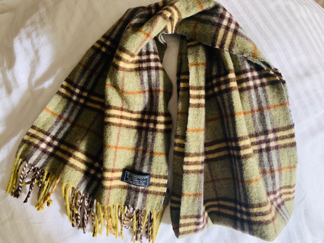 Original Burberry Olive Green Cashmere Scarf, Luxury, Sneakers & Footwear  on Carousell