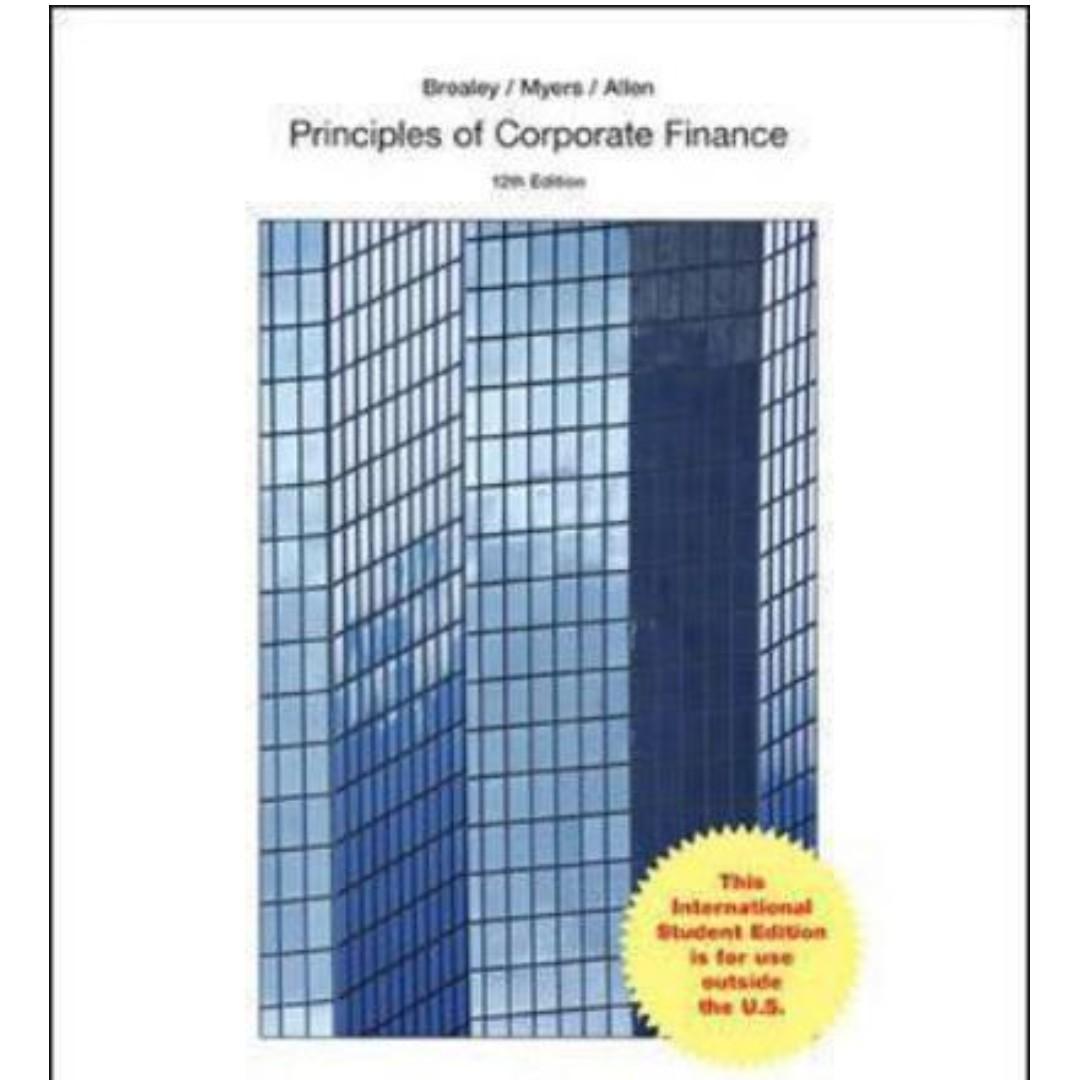 Principles Of Corporate Finance The Mcgraw Hill Irwin Series In