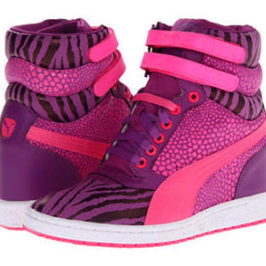 Sky Wedge Reptile Sneaker - Pink 