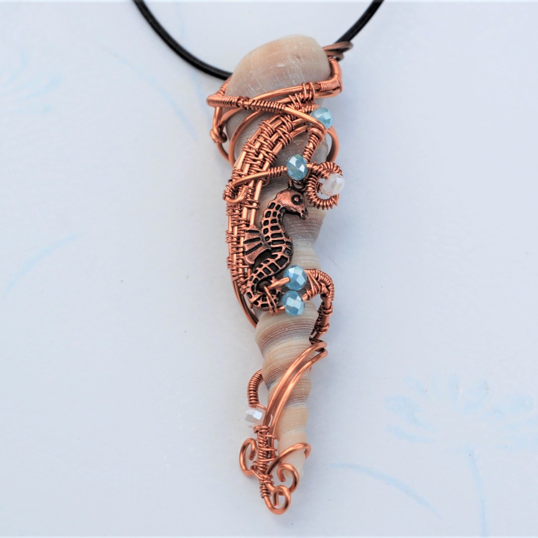 Wire wrapped store sea shells