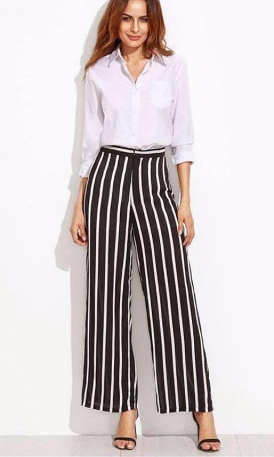 White long sleeve with black pants 2025