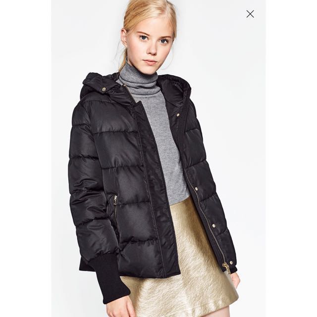 Quilted parka with hood zara sale
