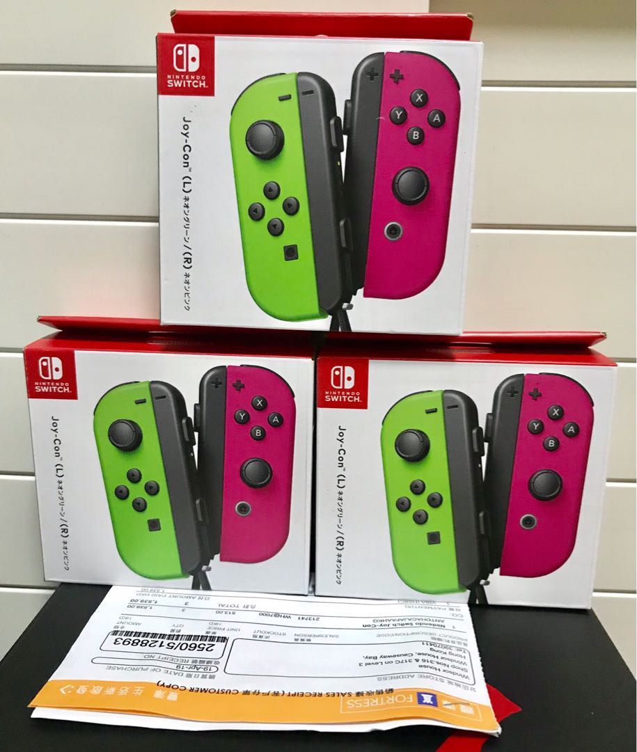 (100%新有單有保) Switch Joy-Con (綠色。紫色) (L) (R) Green 