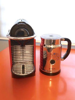 Nespresso Pixie Coffee Machine + Milk Frother