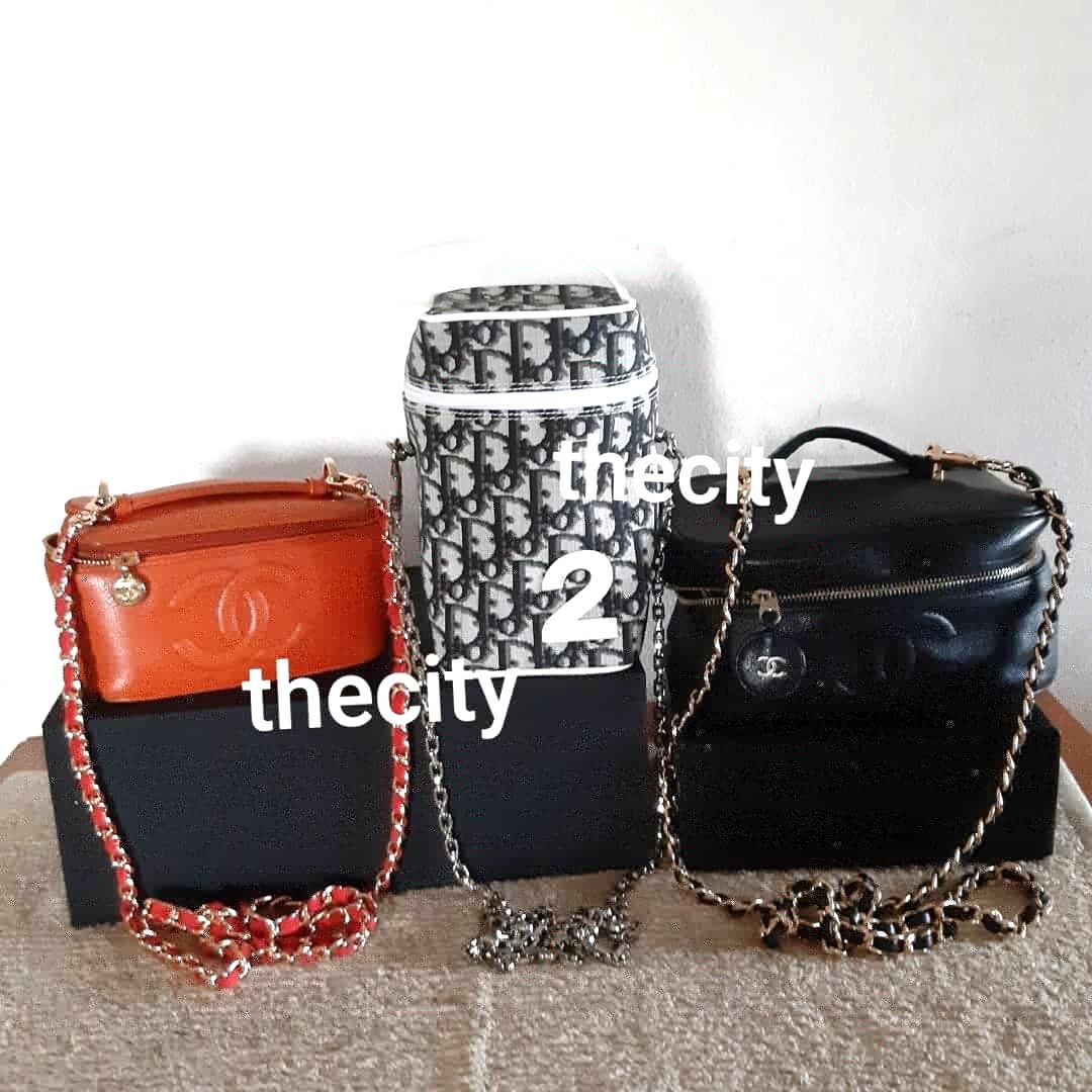 AUTHENTIC CHANEL VANITY BAGS & DIOR LOGO MONOGRAM DESIGN VANITY BAG,  Luxury, Bags & Wallets on Carousell