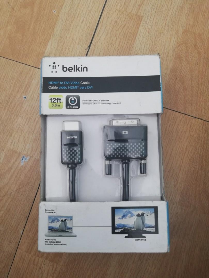 Belkin hdmi dvi video cable connector (Category: Cables & Adaptors) located in Makati City. Submitted by adriannee (Listing ID 229174203, Image 1). Description: ‼️ Unused, sealed, check photos for more details.