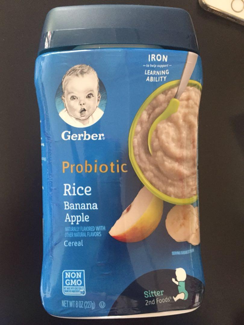BN Gerber probiotic rice banana and apple cereal sitter Babies