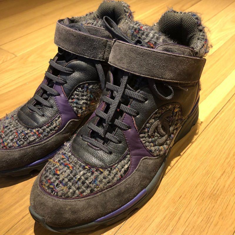 chanel cc high top sneakers