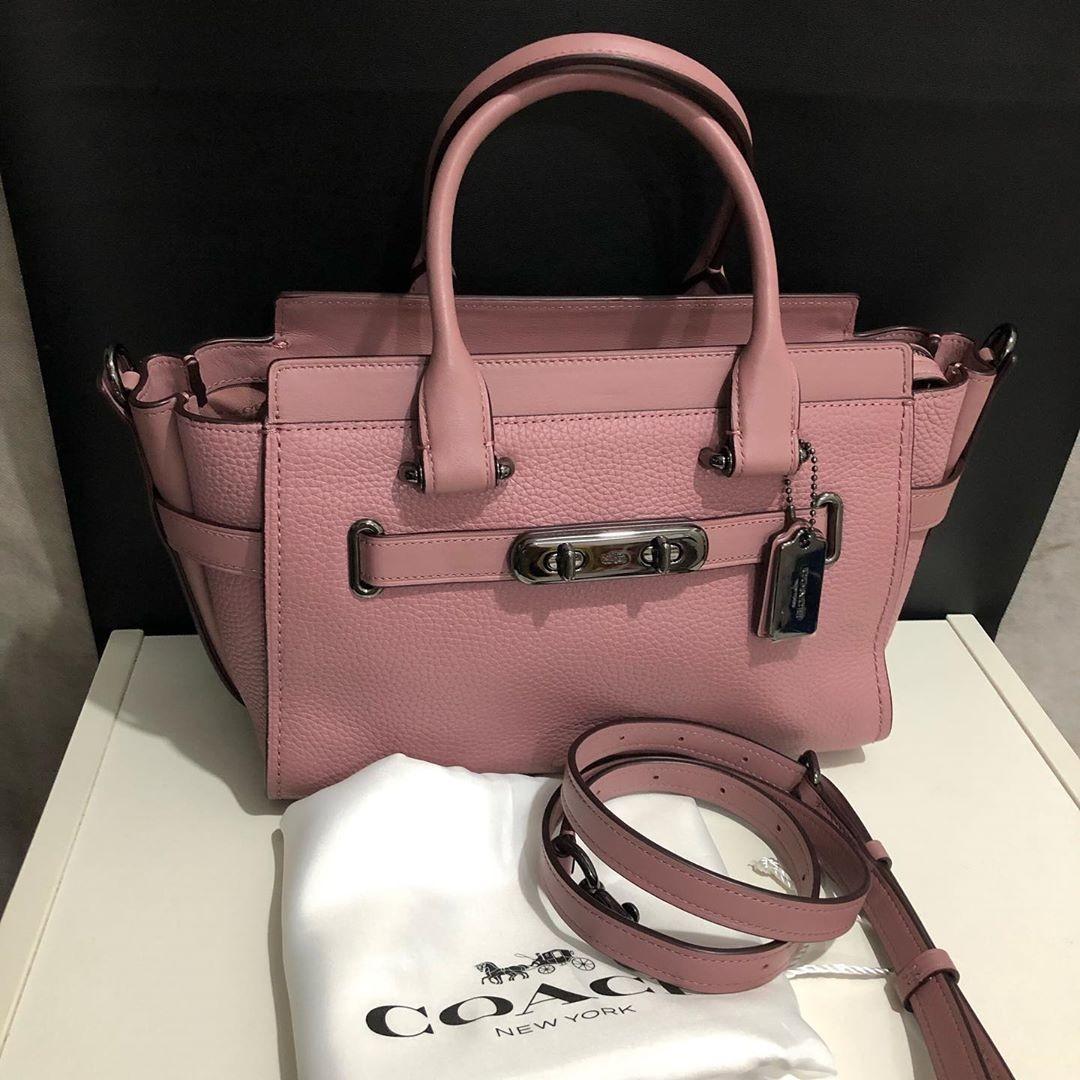 COACH F87295 SWAGGER 27 DUSTY ROSE Sz 27 36x21x13cm Barang Mewah Tas Dompet di Carousell