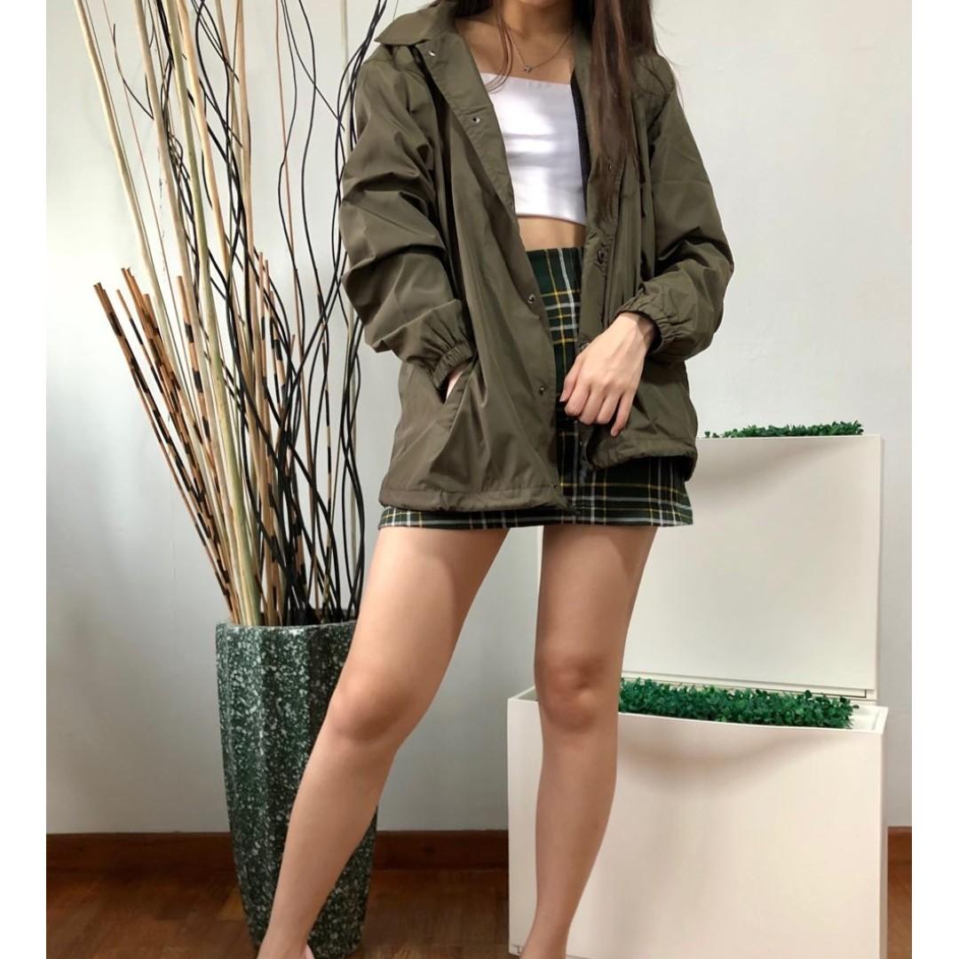 Coach Jacket Windbreaker Army Green Colour Women s Fashion