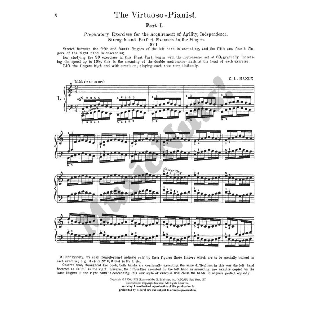 Hanon The Virtuoso Pianist In Sixty Exercises For The Piano
