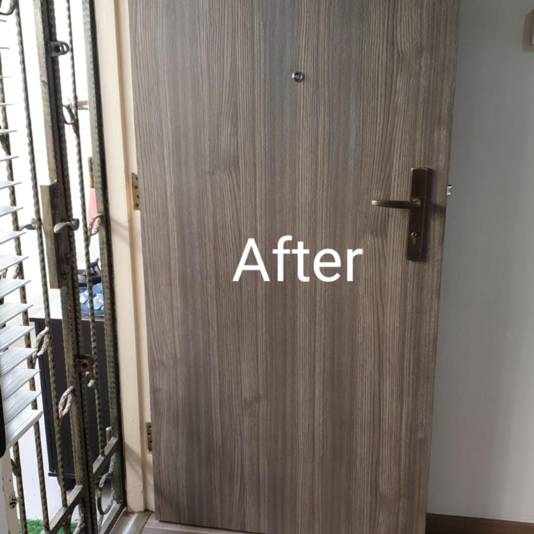Hdb Main Door Fire Rated Relaminate Home Services Home Repairs On Carousell