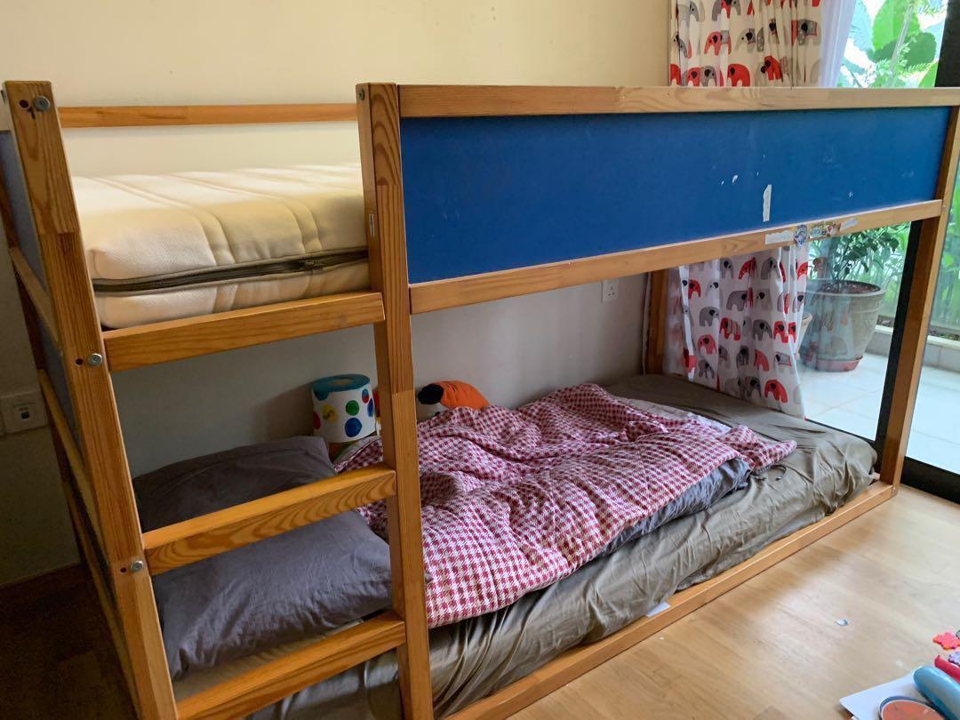 Ikea Kura reversible bunk bed + bed slat + mattress, Furniture & Home