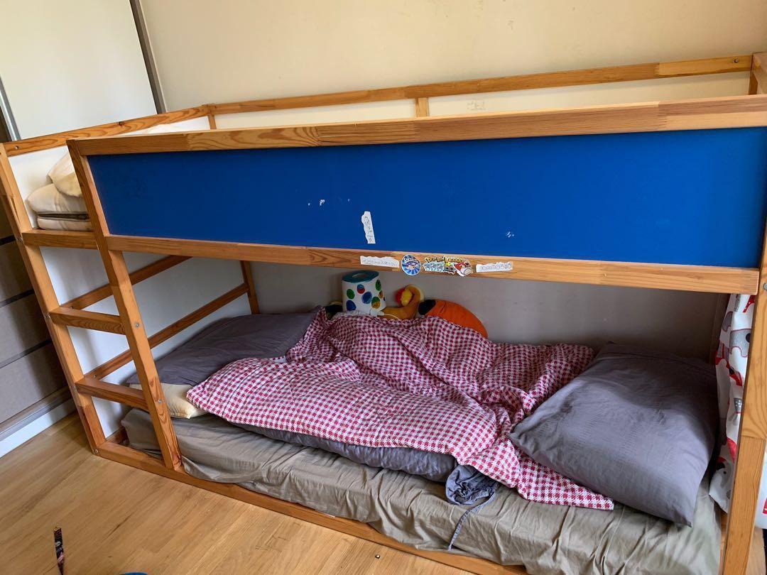 Ikea Kura reversible bunk bed + bed slat + mattress, Furniture & Home