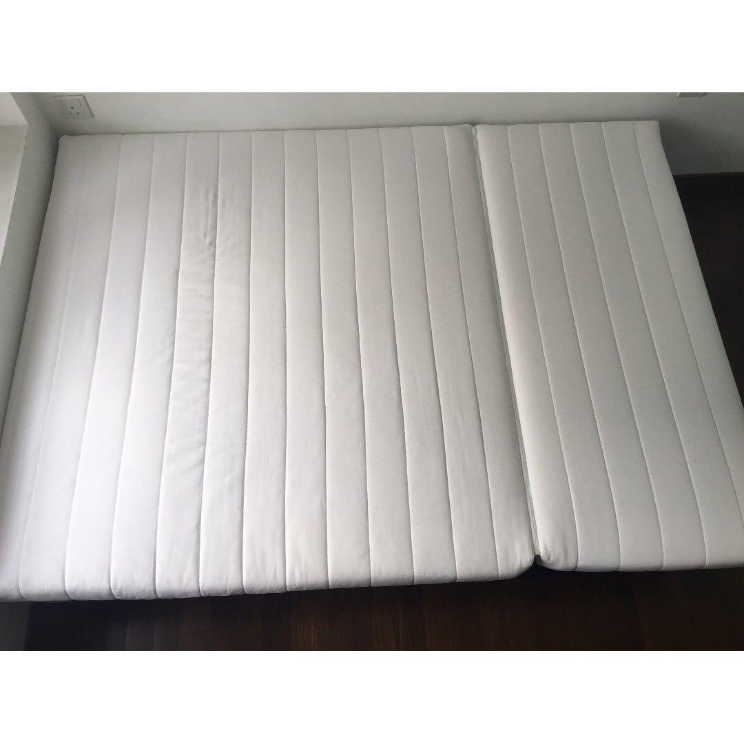 IKEA LYCKSELE 2 Seater Latex Sofa Bed Beige with Storage Box, Furniture