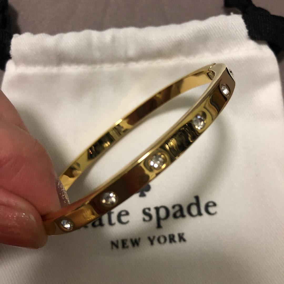 Kate spade set in stone hinged bangle silver new arrivals