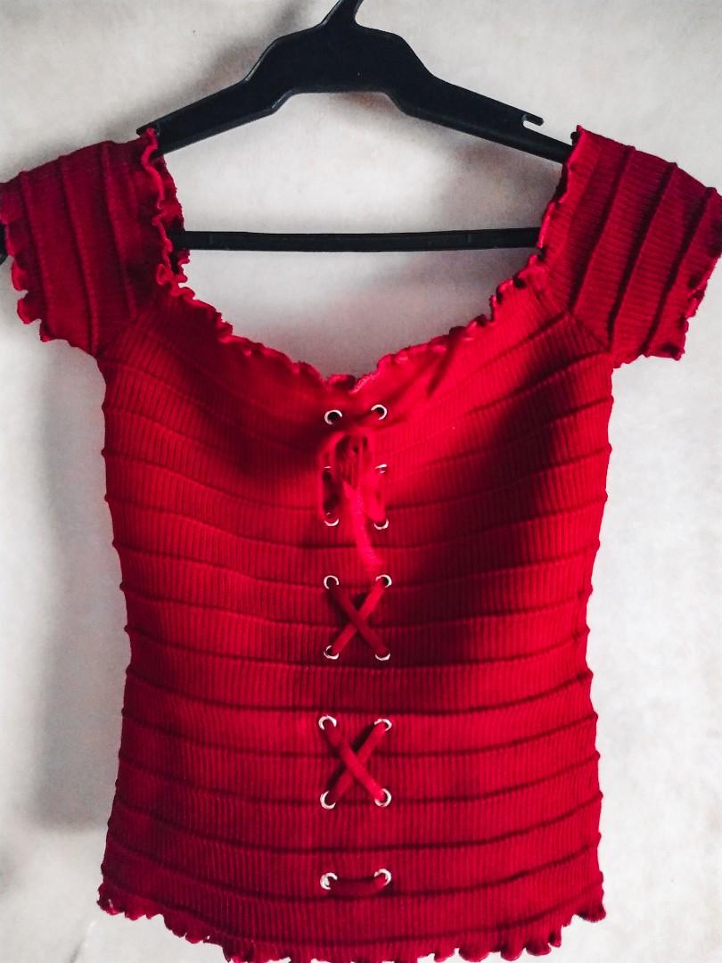 REPRICED! Knit Smocking Crop Top(Maroon) (Category: Others Tops) located in Makati City. Submitted by em_morales (Listing ID 229220211, Image 1). Description: .