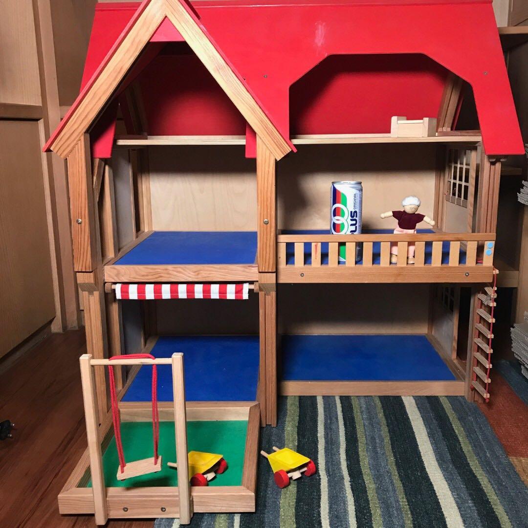 Large Doll House And Plantoys Furniture And A Plantoys Family