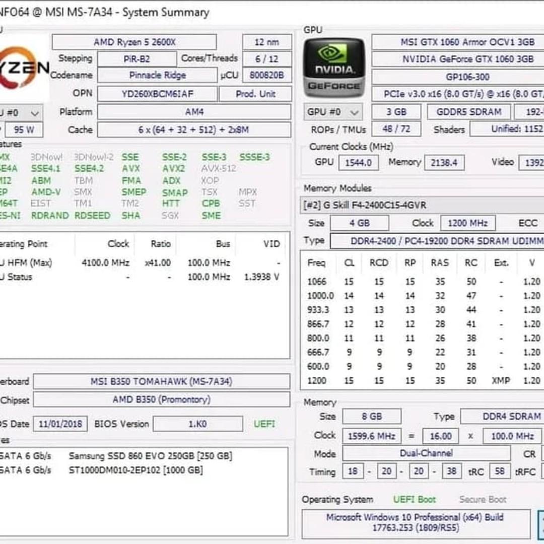 Ryzen 5 2600x gtx 1060 3gb 2025