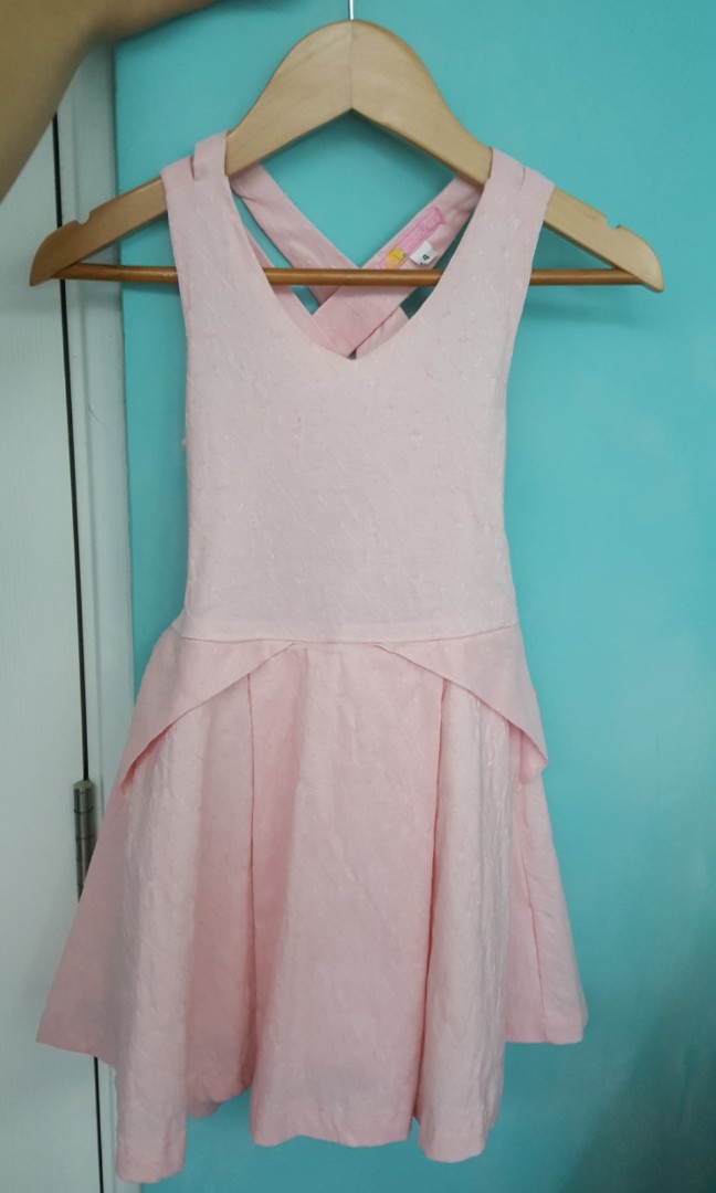 pink backless dress