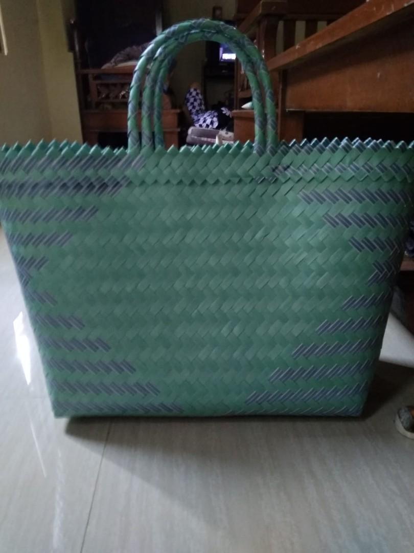 Plastic top woven bag